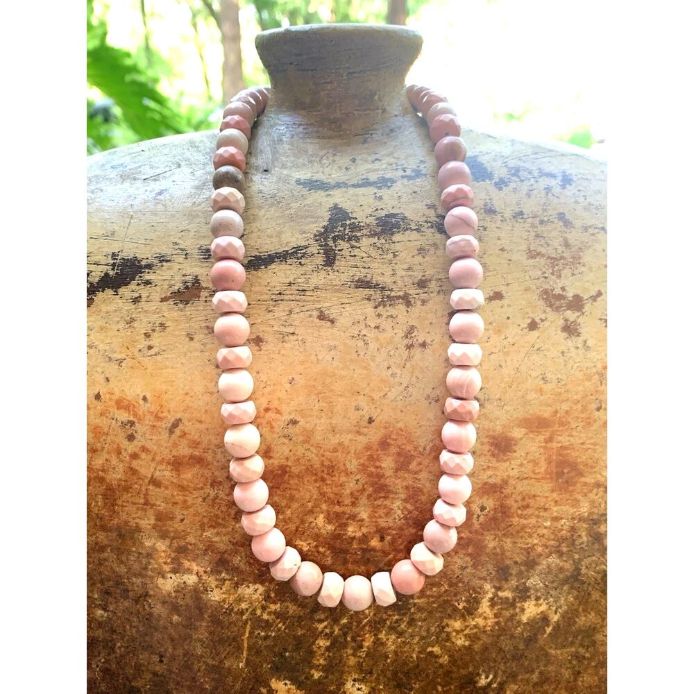 Jay King Necklace Sterling Silver and Pink Jasper Beaded